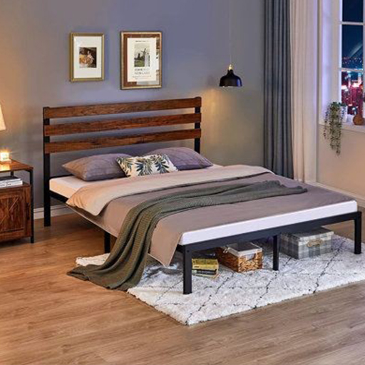 Single and double wooden and metal bed