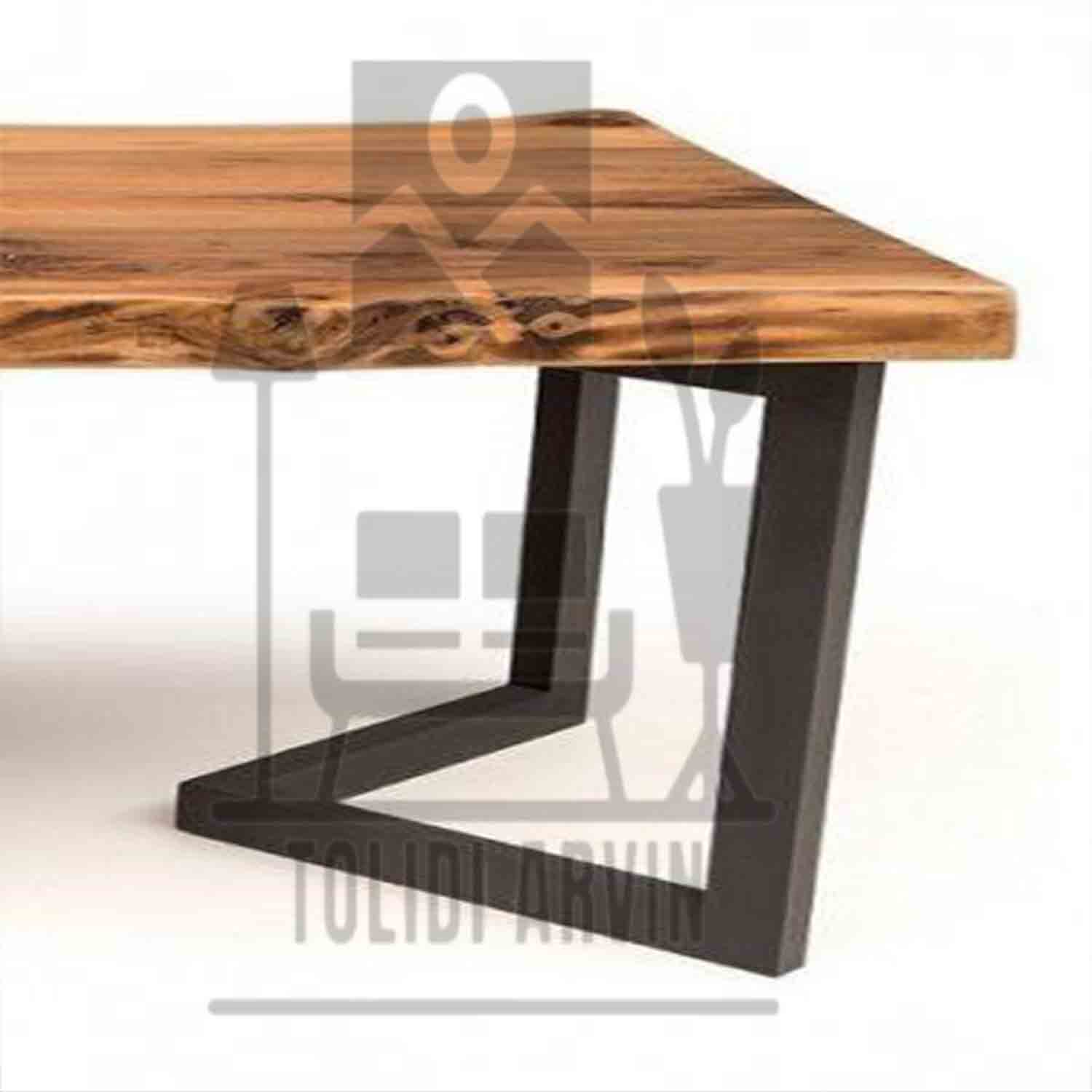 پایه میز آروین مدل لیان با صفحه چوب روس