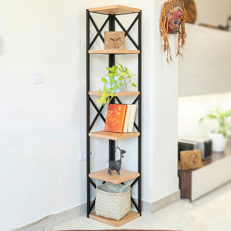 شلف ایستاده چوب و فلز آروین مدل ماه دیس