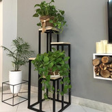 استند گلدان چوب فلز مدل روژین