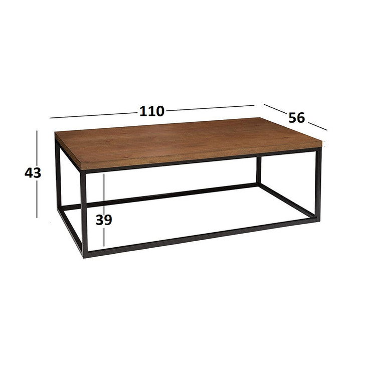 میز جلومبلی چوب فلز مدل سورن سایز