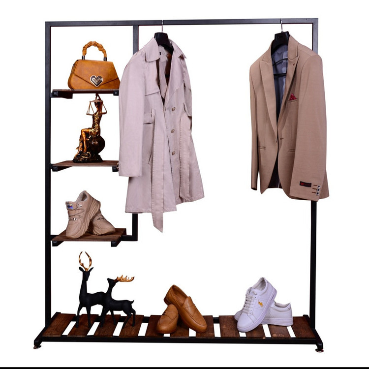 جالباسی جاکفشی چوب و فلز آروین مدل شایلی