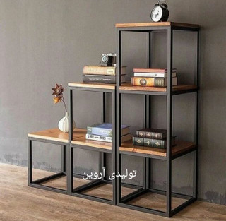 شلف چوب و فلز آروین مدل پیراسته