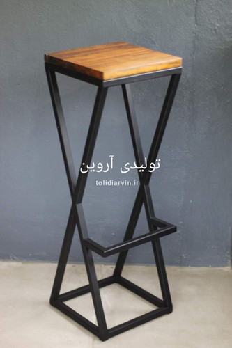 صندلی کافه کانتر اپن چوب فلز مدل پرنیان