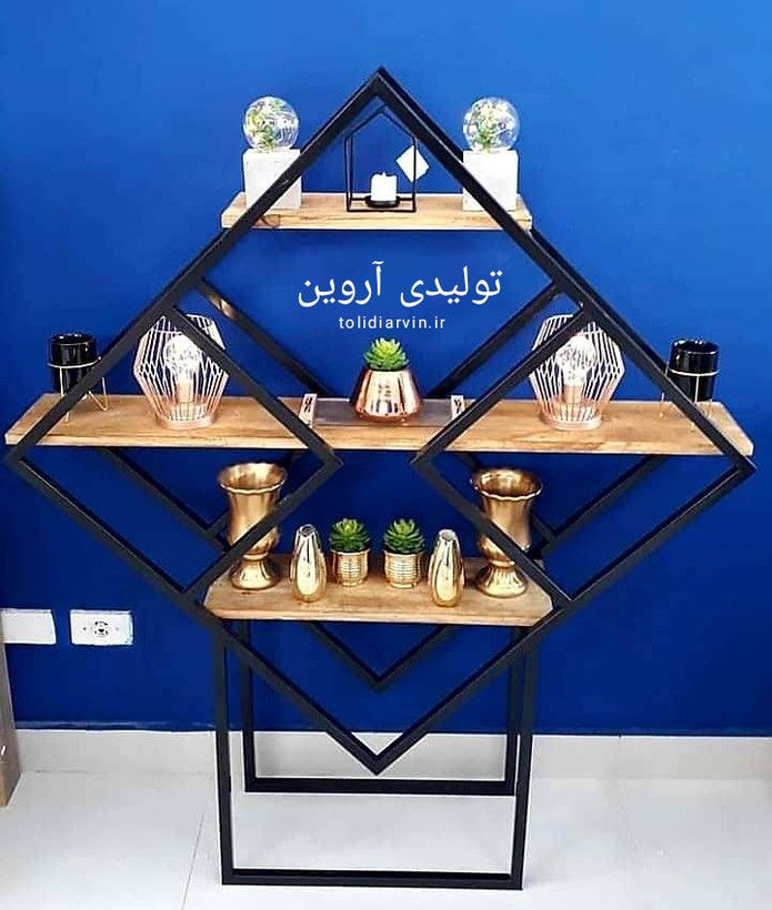 شلف ایستاده چوب و فلز آروین مدل رسا