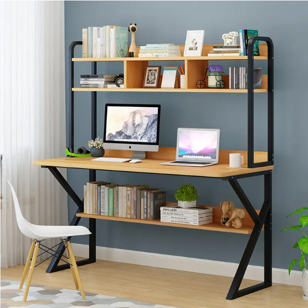 Wood metal writing desk