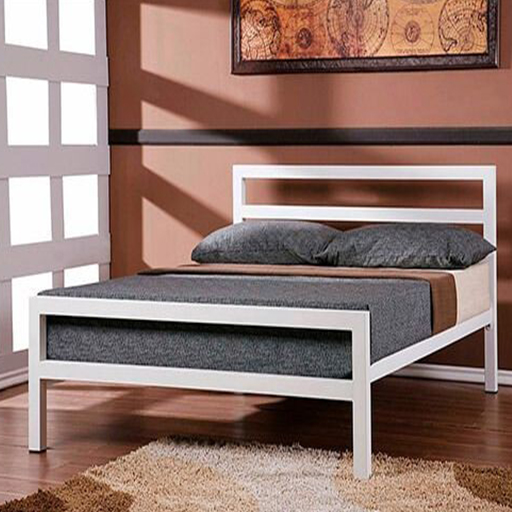 Single and double wooden and metal bed