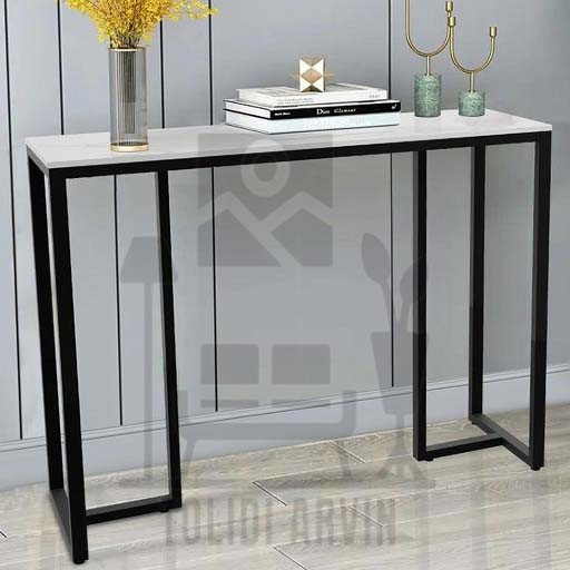 میز کنسول چوب فلز مهیا با صفحه سفید