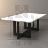 پایه میز جلو مبلی مدل آرمیتا با صفحه سفید