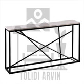 میز کنسول چوب فلز  مدل هندسه با صفحه سفید