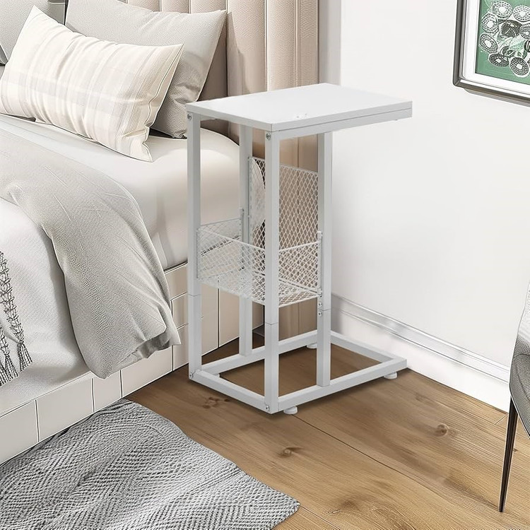 میز پاتختی چوب فلز ماهور تولیدی آروین رنگ سفید