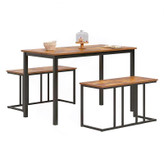 میز آشپزخانه چوب فلز سیروان دارای دو عدد صندلی