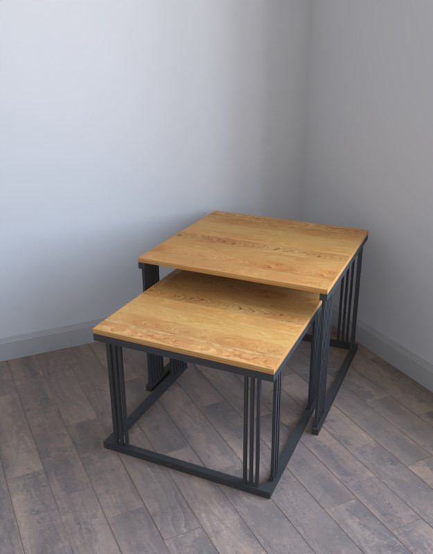 میز جلو مبلی چوب فلز مدل روژین