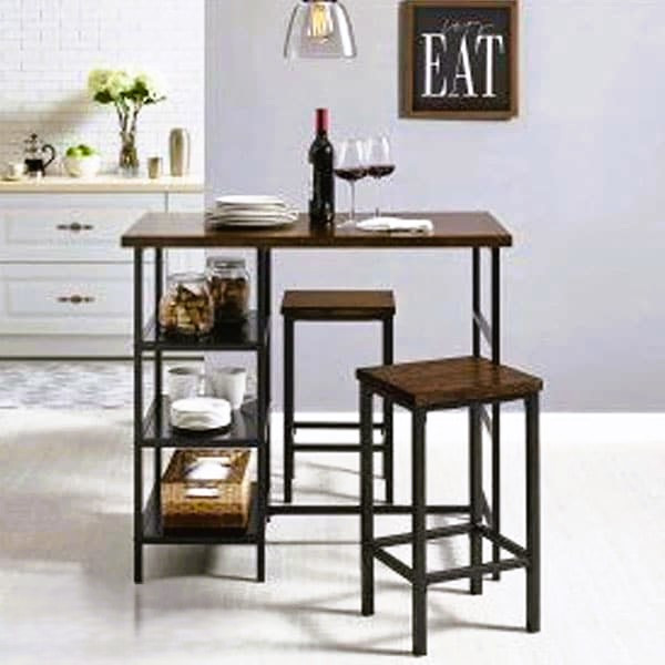 میز صندلی کم جا دو نفره چوب فلز مدل آسو تولیدی آروین