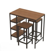 میز صندلی کم جا دو نفره چوب فلز مدل آسو تولیدی آروین