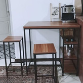 میز صندلی کم جا دو نفره چوب فلز مدل آسو تولیدی آروین