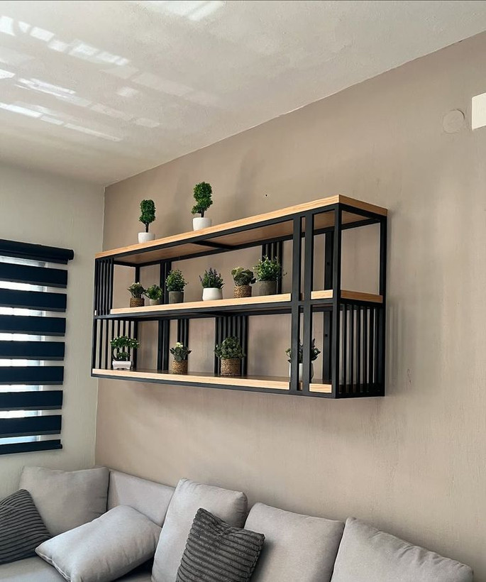 شلف دیواری چوب فلز مدل نویان تولیدی آروین