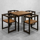 صندلی چوب و فلز بهار در رنگ سفید فلز و امدیاف کلیاف روشن – مناسب ناهارخوری و کانتر