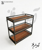 استند دکوری چوب و فلز مدل امید با طراحی مینیمال و طبقات چوبی