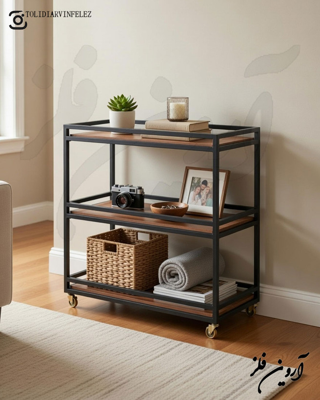استند چند طبقه چوب و فلز مدل امید مناسب منزل و محل کار