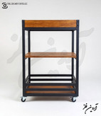 نمای کامل استند دکوری چوب و فلز مدل آریو