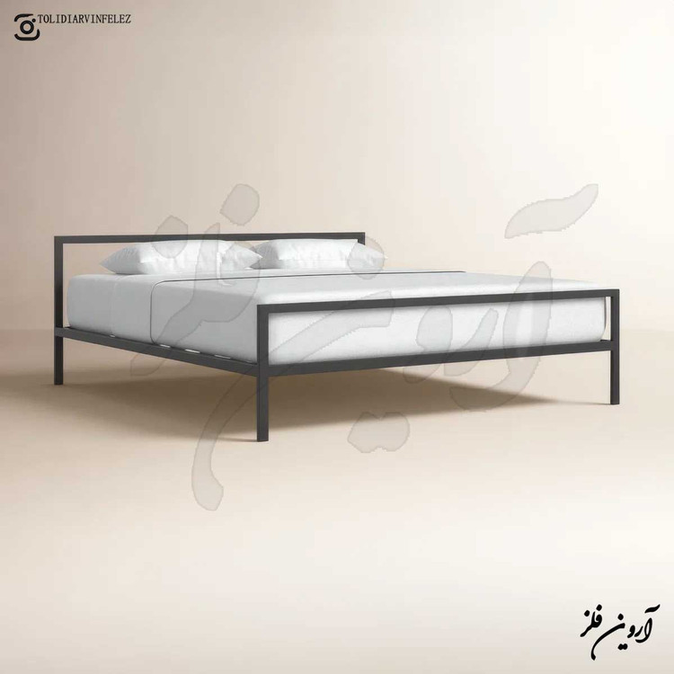 تخت خواب فلزی ساده مدل آریو با رنگ الکترواستاتیک