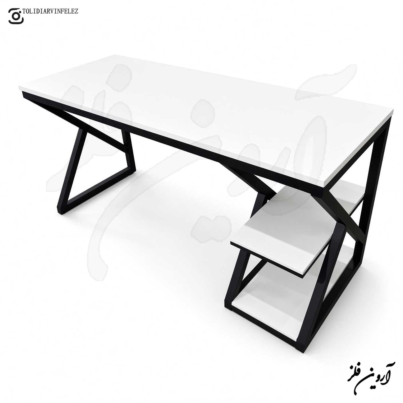 میز تحریر چوب و فلز مدل مانا